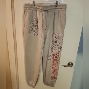 Disney Ladies Mickey Mouse Joggers - Varsity Athletic Gray Jogger Sz XXL 19